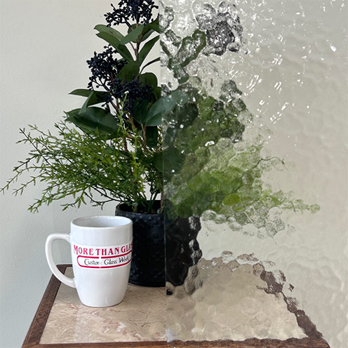 Aquatex Cabinet Door Glass Texture Showing Soft Diffused View Of Plant – More Than Glass