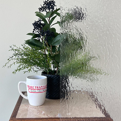 Clear Corsica Cabinet Door Glass Showing Semi-Transparent Plant View – More Than Glass