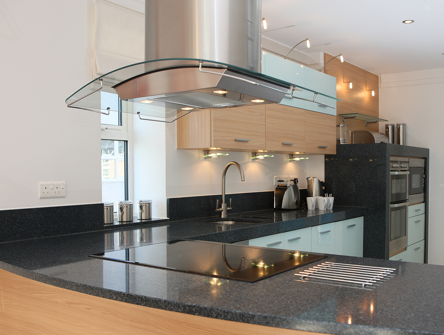 modern luxury kitchen interior with integrated appliances
