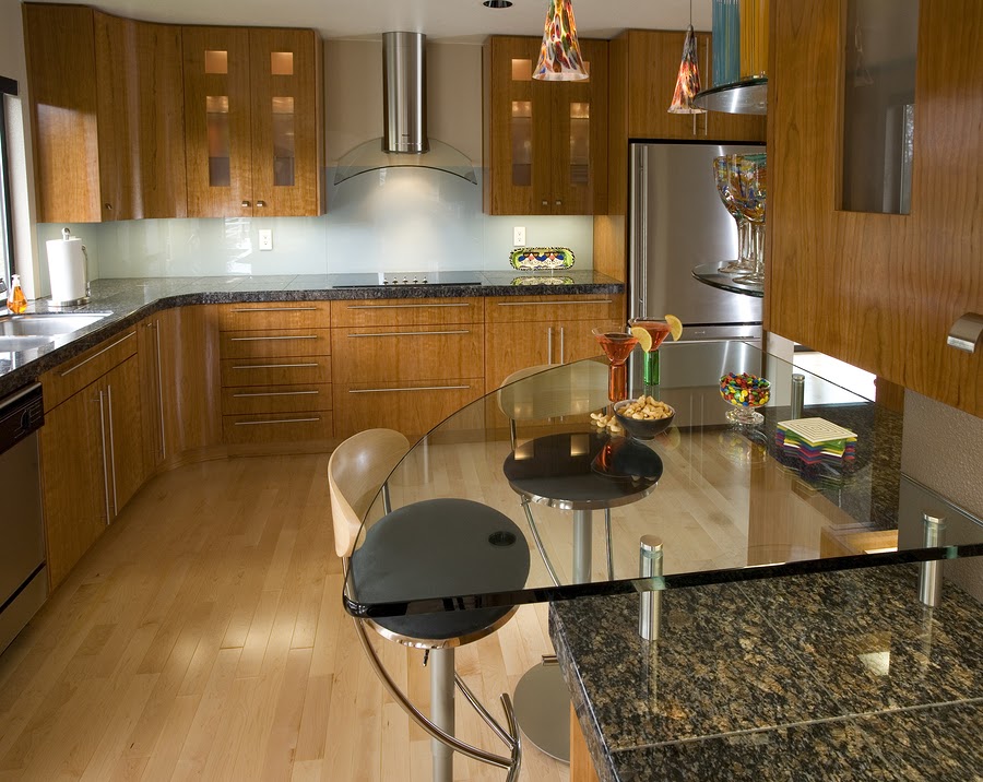 glass islands for a contemporary kitchen